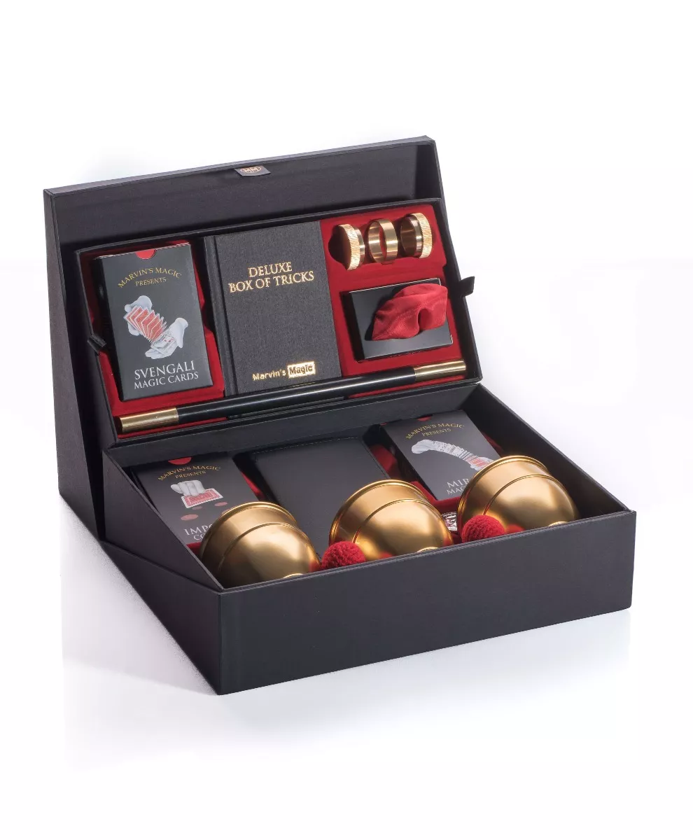 Buy Marvins Magic Deluxe Trick Box Multicolor Trick Box Wizard Supplies Include Mystical Magic Cards Dynamic Coins Online Yallatoys Qatar