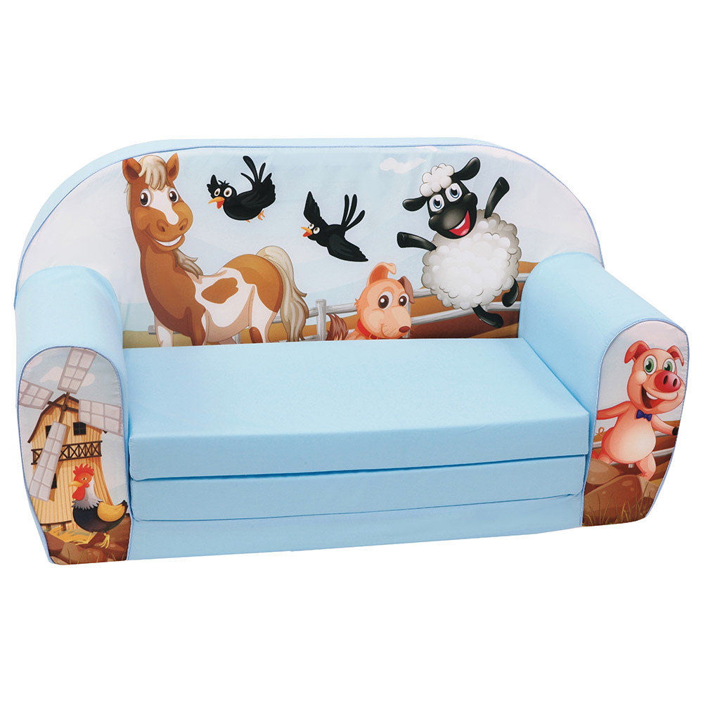 Buy Delsit Sofa Bed Farm Animal Sky Blue Online Yallatoys Qatar