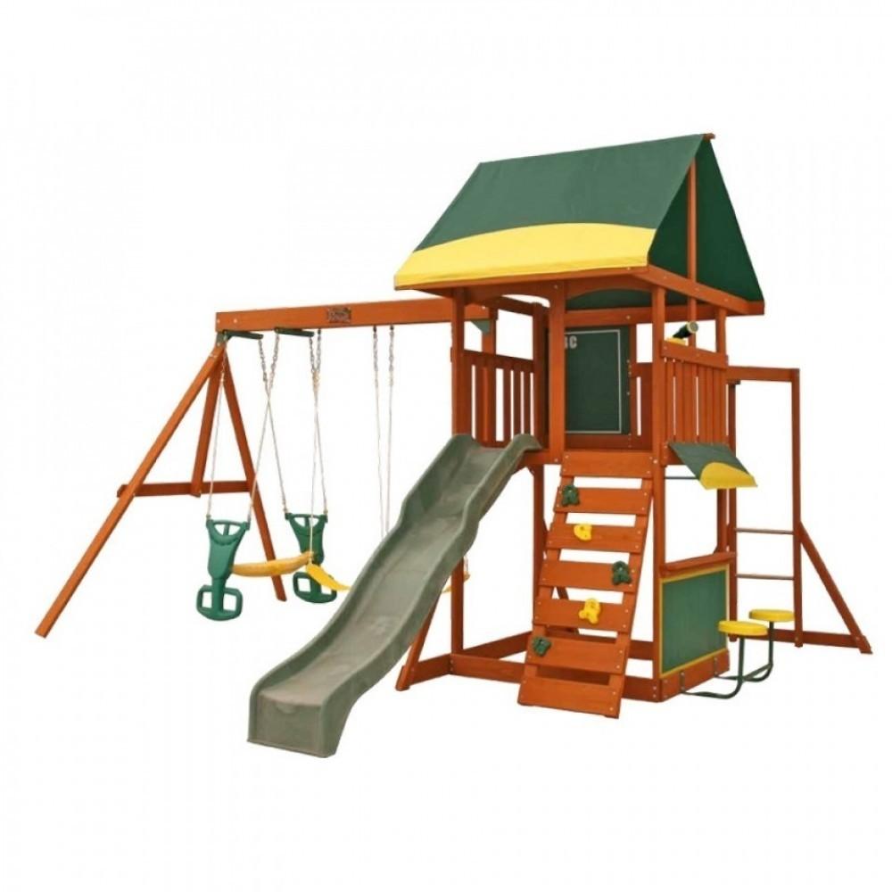 Kidkraft halliwell wooden swing set on sale