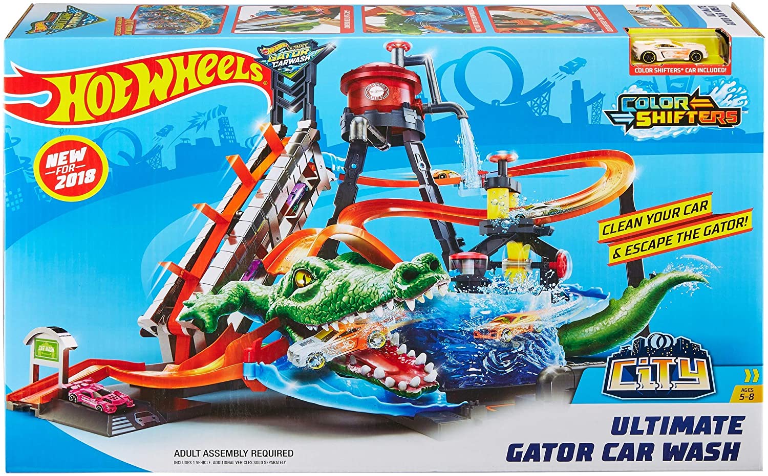 hot wheels city car wash and giant gator