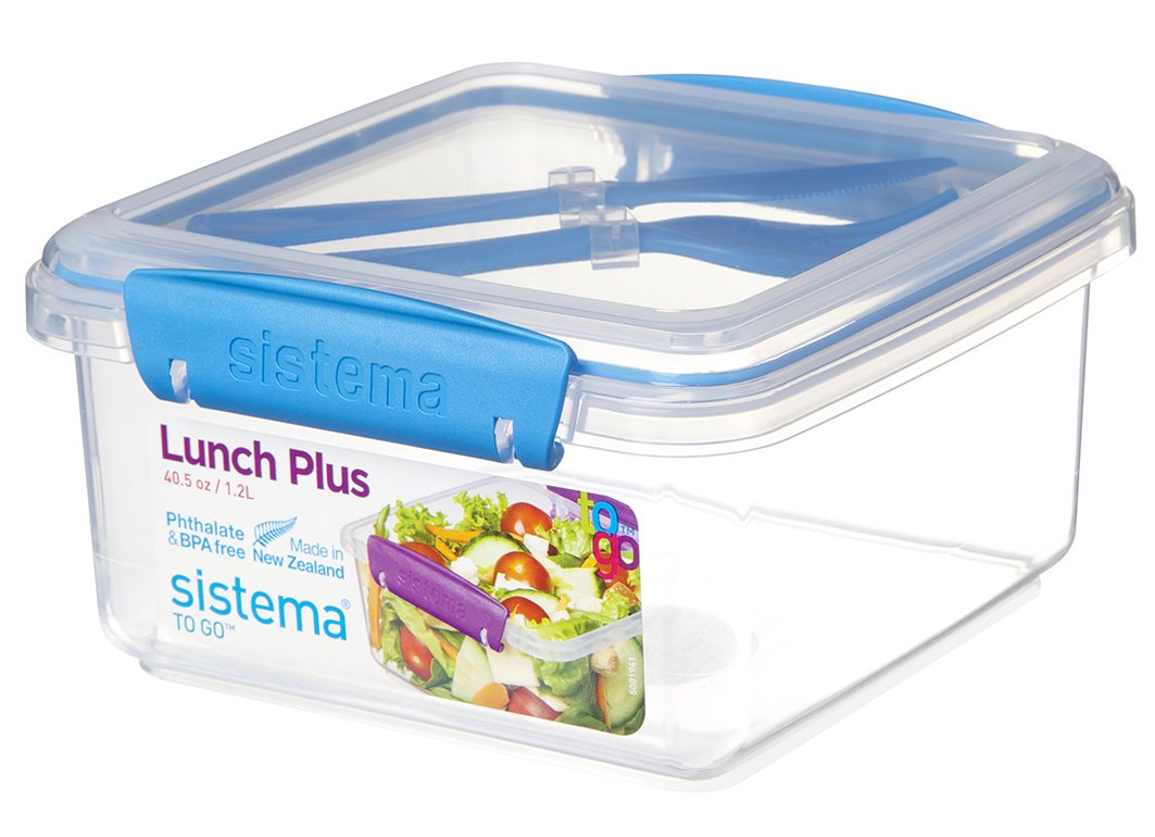 Buy Sistema Klip It Lunch Plus to Go Container 1.2L Lunch Box Blue