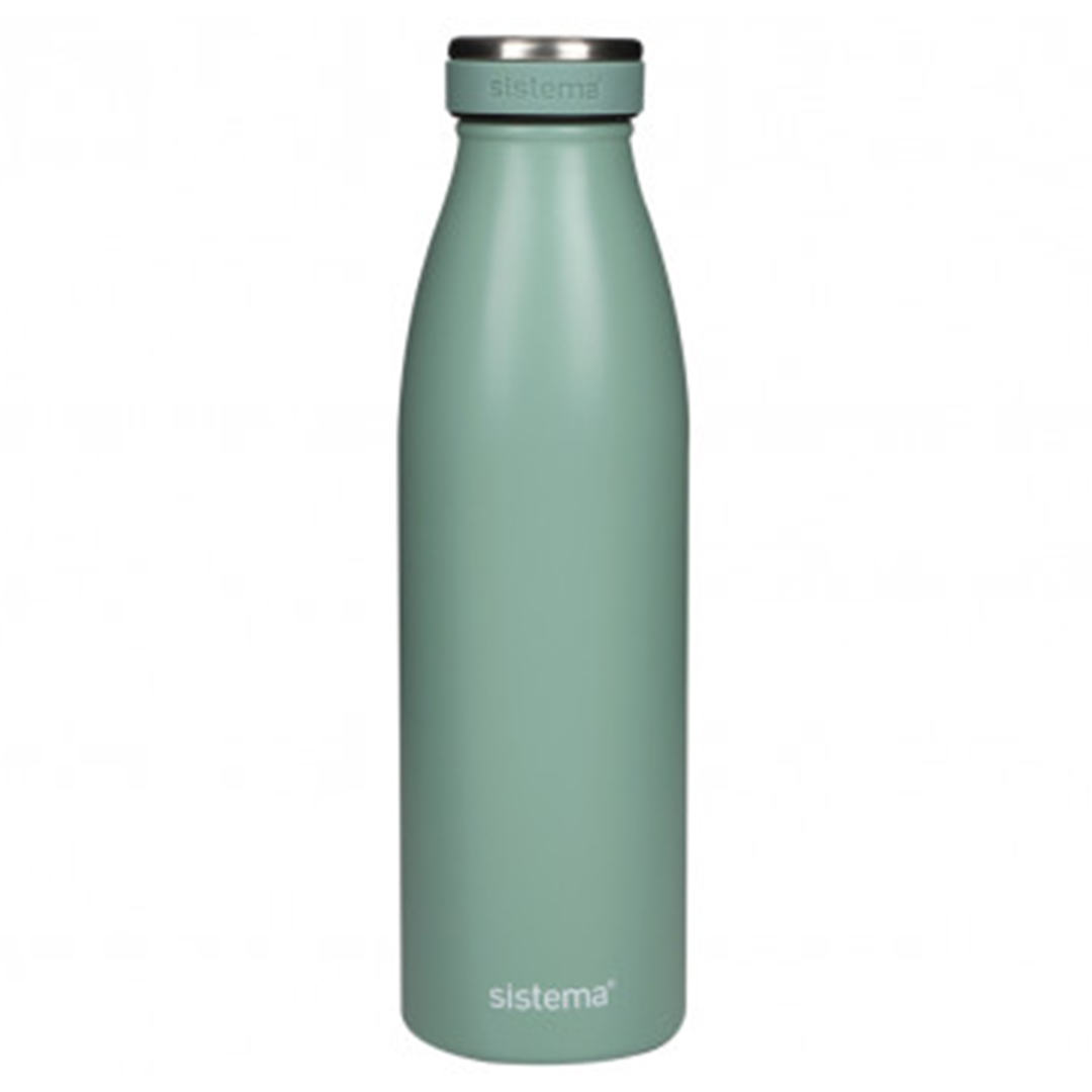 Buy Sistema 500ML Stainless Steel Bottle Green Online | Yallatoys Qatar