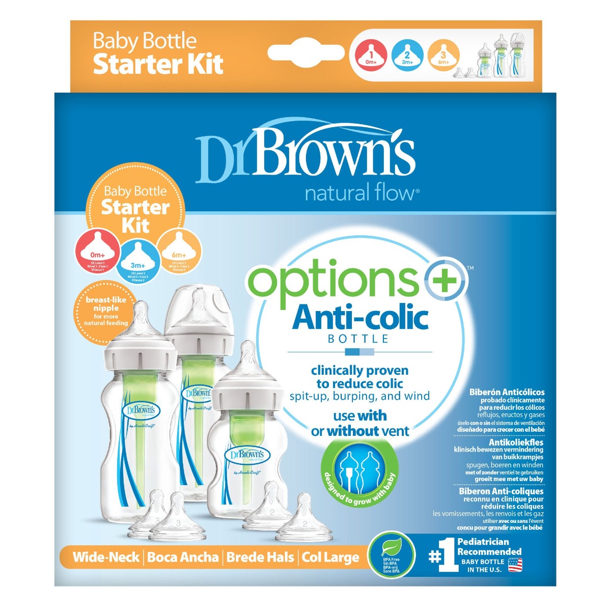 Buy Dr.Browns Pp W N Options+ Bottle Starter Kit 2X270 Ml & 1X150 Ml
